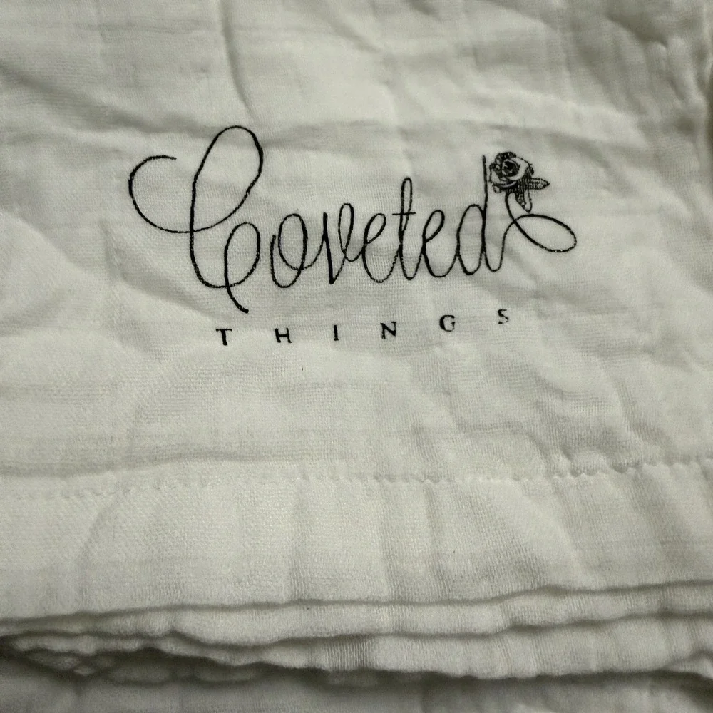 Shit Just Got Real Coveted Things Organic Cotton White Blanket Scarf Swaddle